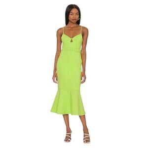 LIKELY Scooped -Neck Ruffle Kiki Dress Sleeveless in Sharp Green Size 8 NWT